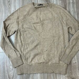 J. Crew beige crewneck wool blend sweater men small